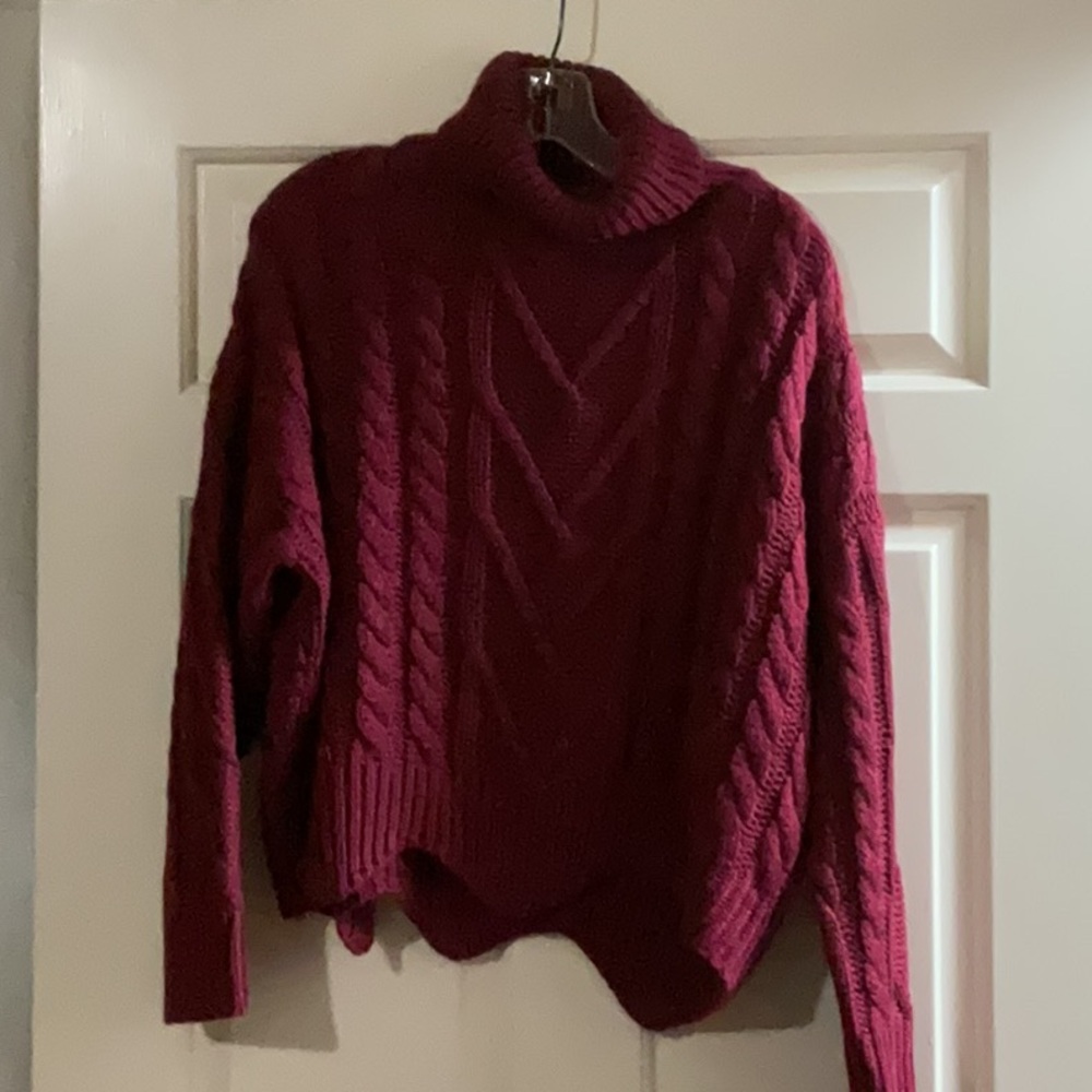 Lulu's Burgundy Turtleneck Sweater